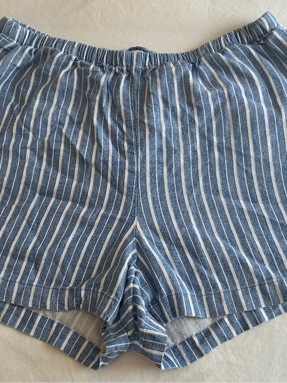 a new day Blue and White Striped High Waist Women’s Shorts M